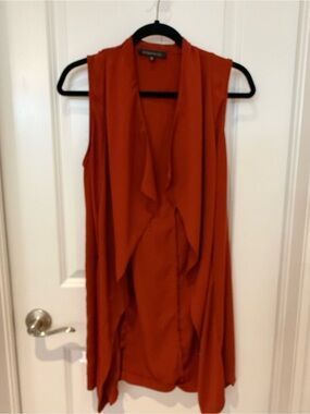Dynamite Rust Draped Long Vest